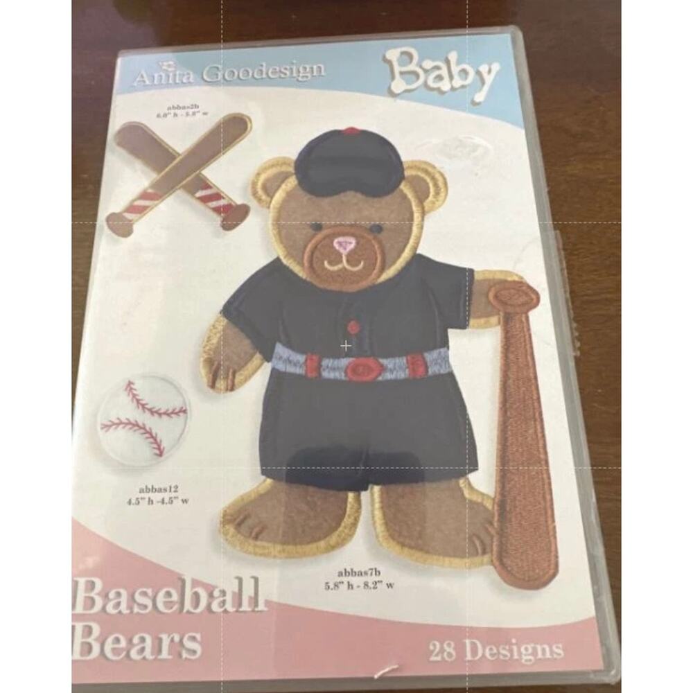 Baby Baseball Bears Anita Goodesign Embroidery Machine Design CD